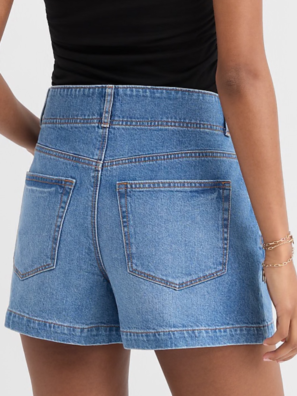 🌷 LOFT Rivete Double Shank High Rise Denim Shorts - Picture 3 of 4